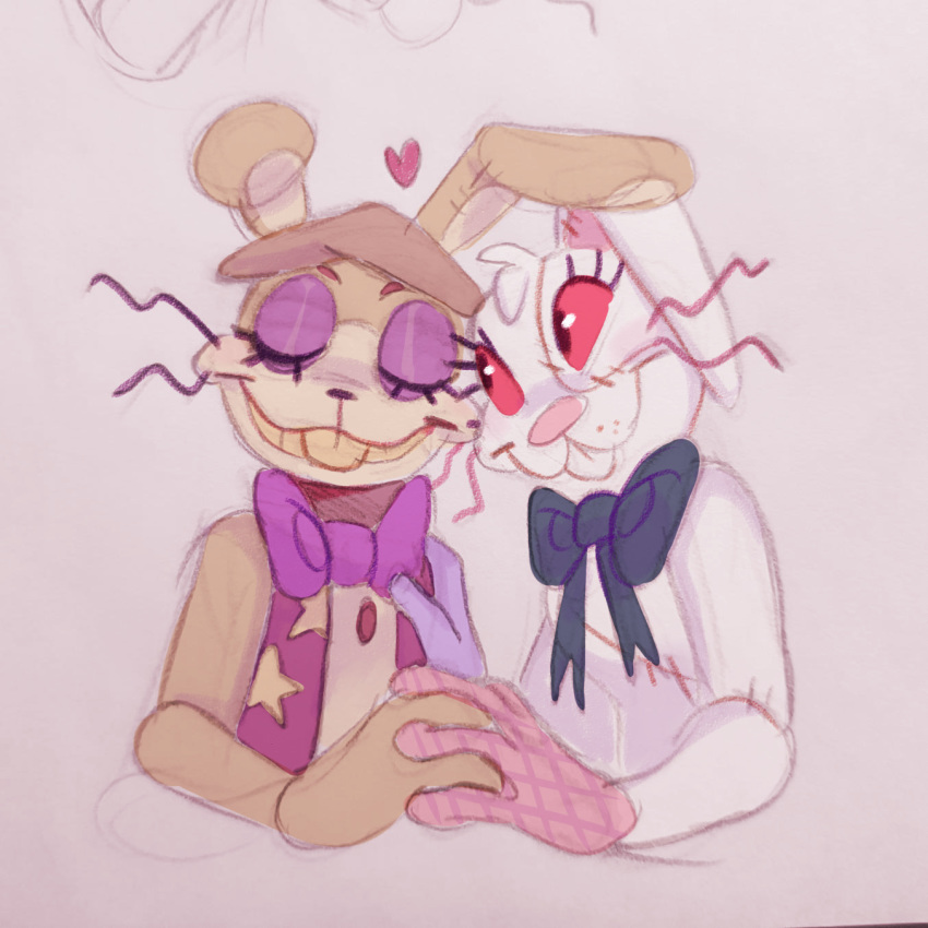 1:1 2020 black_nose clothing duo eyelashes female fingers five_nights_at_freddy's five_nights_at_freddy's:_security_breach glitchtrap hair hi_res lagomorph leporid male mammal pink_nose rabbit red_sclera ribbons sketch stitch_(disambiguation) vanny_(fnaf) video_games waackery whiskers white_body white_hair yellow_body