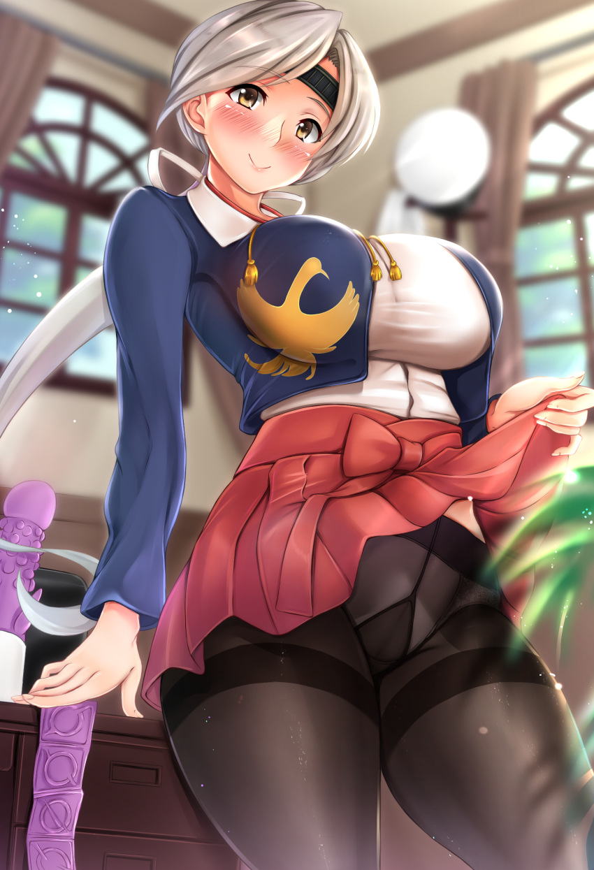 kantai_collection pantsu pantyhose siki2046 skirt_lift