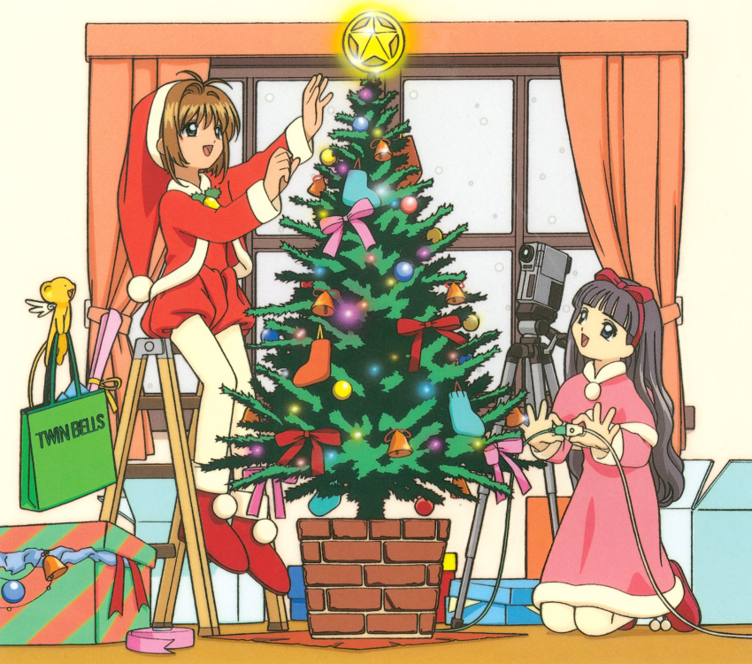 card_captor_sakura christmas daidouji_tomoyo dress kerberos kinomoto_sakura madhouse