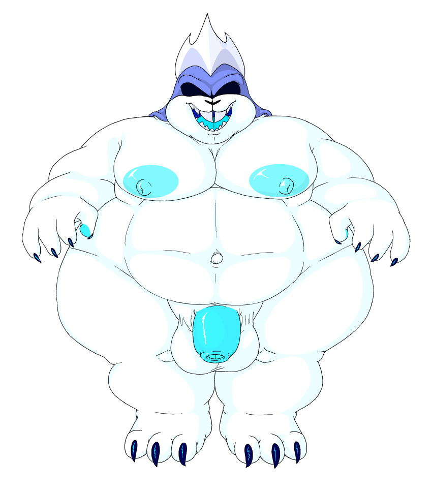absurd_res animal_humanoid anthro balls belly big_nipples claws darkner deltarune drawpile fangs flaccid foreskin front_view full-length_portrait genitals hi_res humanoid king_spade male monster musclegut muscular muscular_male navel nipples nood1e nude outie_navel overweight overweight_male pecs penis portrait sharp_teeth slightly_chubby solo teeth video_games wide_hips