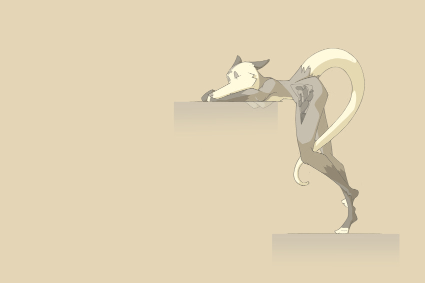 3:2 absurd_res anthro athletic athletic_anthro athletic_female bored bored_expression didelphid female hi_res mammal marsupial nude oscaropossum rose_(oscaropossum) simple_background simple_shading solo tattoo tattoo_on_legs wallpaper