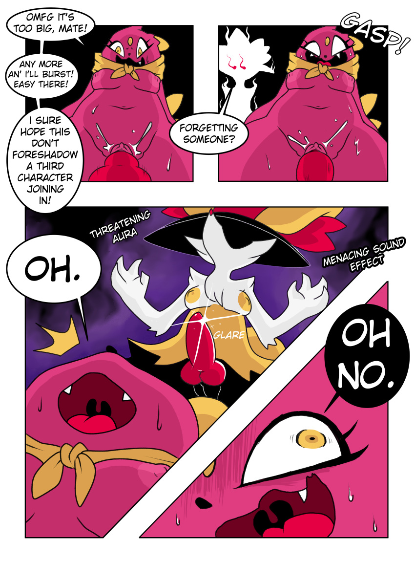 absurd_res anthro braixen comic english_text female feral group herm hi_res intersex male male/female nintendo pok&eacute;mon pok&eacute;mon_(species) ponporio_(artist) sneasel text video_games