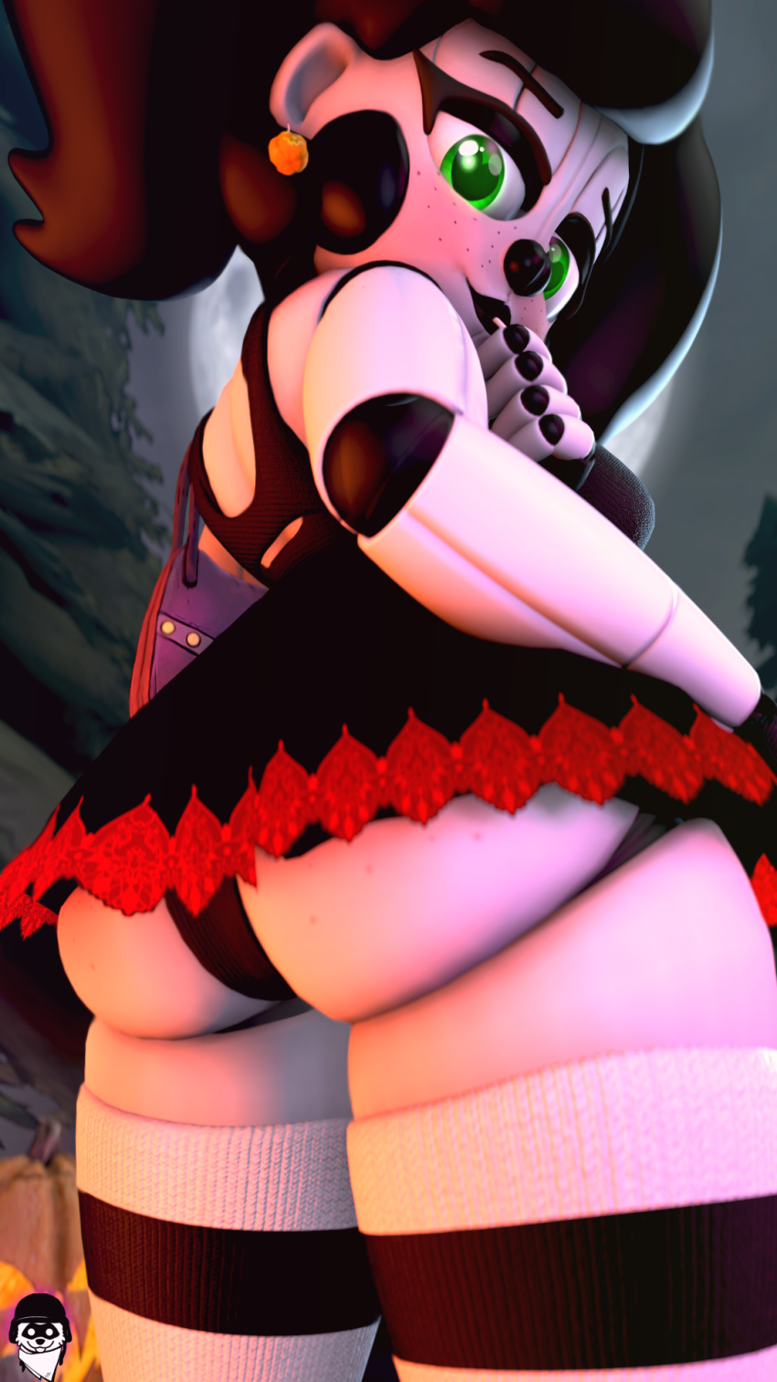 9:16 animatronic ass_up baby_(fnafsl) big_butt black_hair bottomwear butt candy circus_baby_(fnaf) clothing emo female five_nights_at_freddy's food gesture goth green_eyes hair halloween hi_res holidays huge_butt humanoid jollyferret leggings legwear lipstick lollipop machine makeup panties purse robot robot_humanoid robotic_arm scary sister_location skirt solo suggestive suggestive_gesture thick_thighs underwear video_games white_body