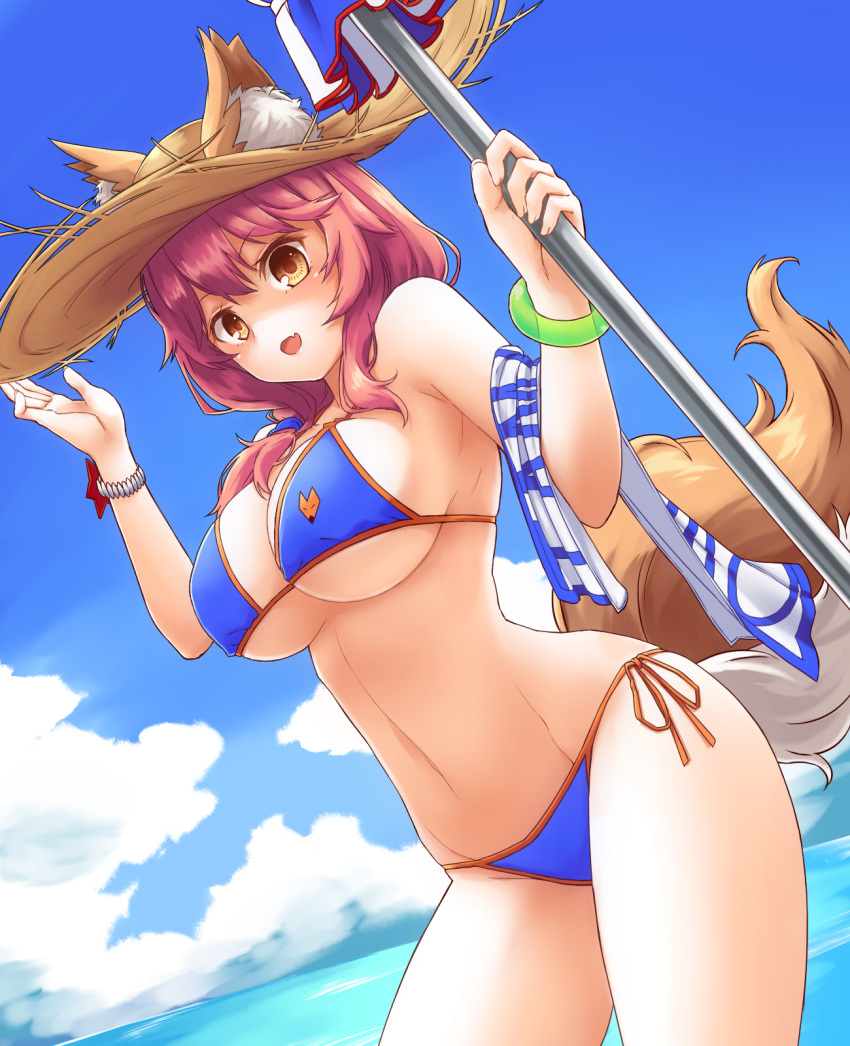 animal_ears bikini fate/grand_order namec0 swimsuits tail tamamo_no_mae