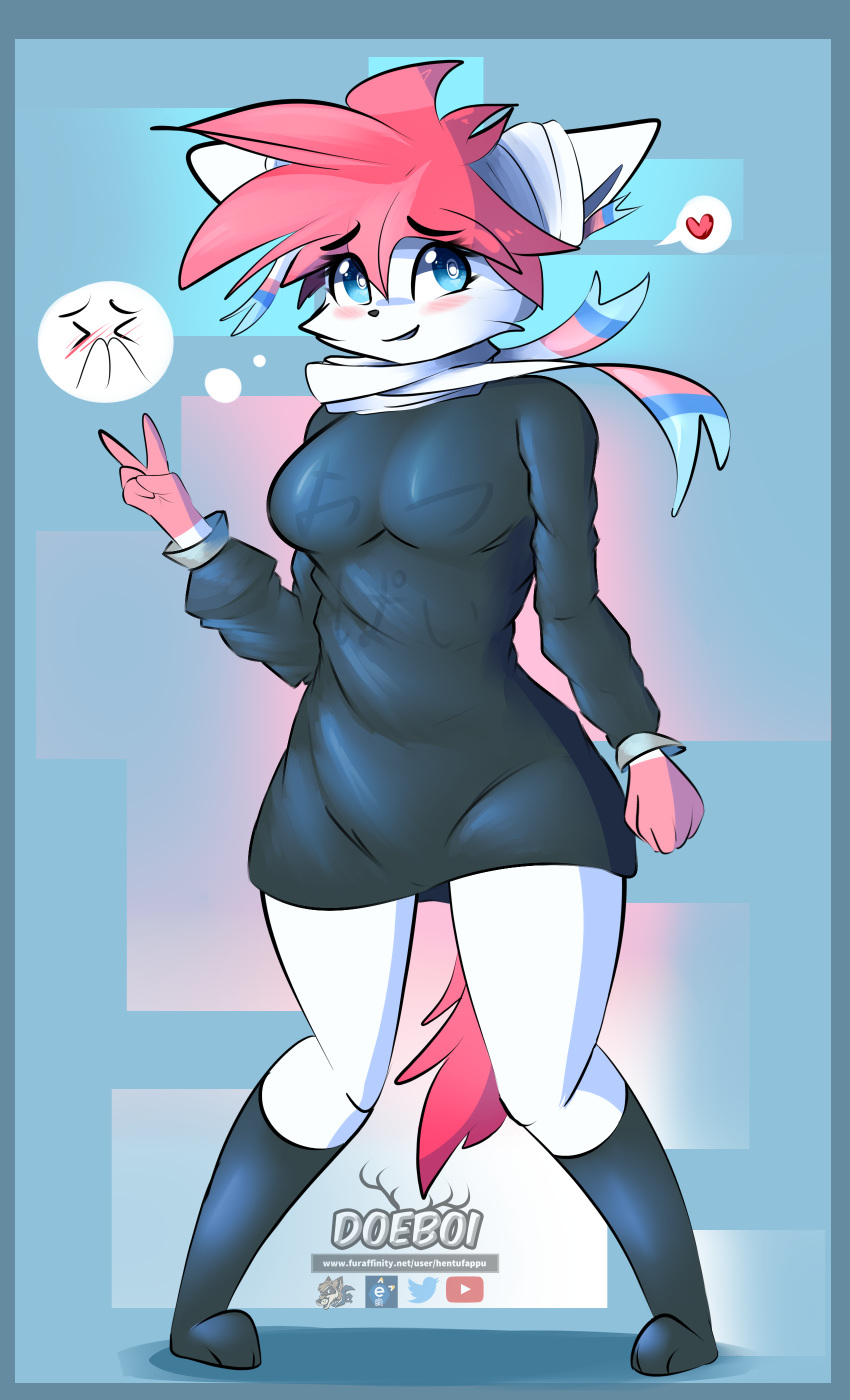 absurd_res anthro doeboi eeveelution female hentufappu hi_res nintendo pok&eacute;mon pok&eacute;mon_(species) solo sylveon text url video_games