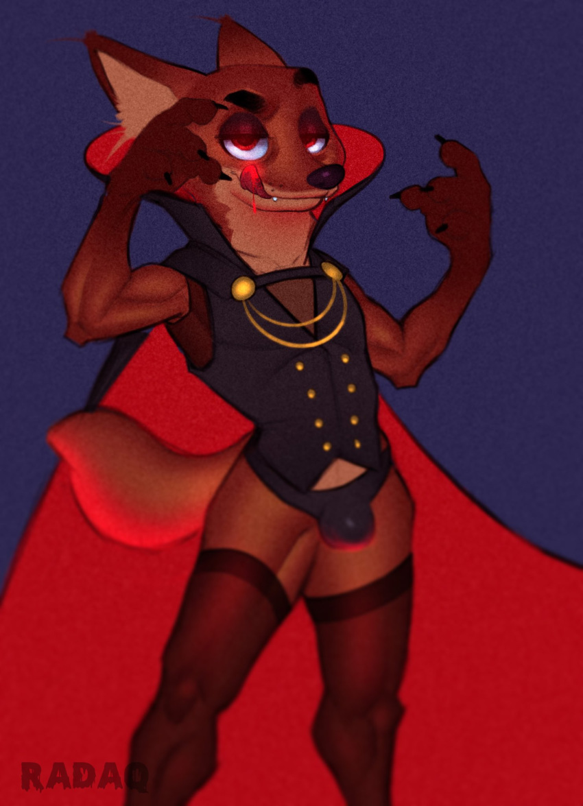 anthro disney femboyancy girly halloween halloween_2020 halloween_costume halloween_decoration hi_res holidays male mammal nick_wilde radaq solo zootopia