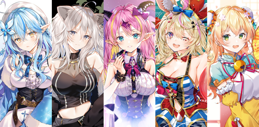 animal_ears group hololive horns long mano_aloe momosuzu_nene myusha omaru_polka pointed_ears shishiro_botan yukihana_lamy