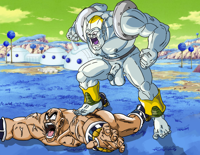 absurd_res balls big_balls big_butt big_feet big_penis butt dragon dragon_ball dragon_ball_z dragonballsuper duo feet genitals hi_res human humanoid male male/male mammal nappa not_furry penis rildo saiyan shinshito91