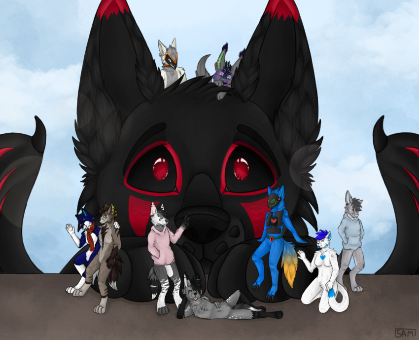 aardwolf anthro canid canine canis chik0 demon domestic_cat domestic_dog felid feline felis female fox glistening glistening_eyes group hiding hyaenid hybrid lolek_fur lynx machine macro male mammal micro micro_on_macro paws playing protogen samuelwolfo sercos sergal signature sitting size_difference slyepoi smile tigoo toy wolf zeromusfur zgrate