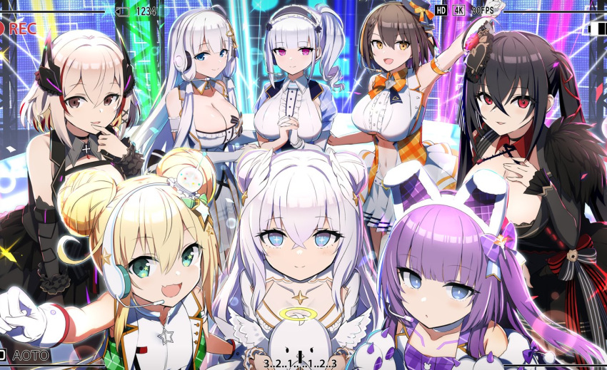 +_+ 6+girls ahoge albacore_(azur_lane) albacore_(muse)_(azur_lane) animal_ears arm_up armpits azur_lane baltimore_(azur_lane) baltimore_(muse)_(azur_lane) bangs bare_shoulders black_dress black_gloves black_hair blonde_hair blue_eyes blush bow breasts center_opening cleavage clothing_cutout collared_shirt crossed_bangs detached_sleeves dido_(azur_lane) dido_(muse)_(azur_lane) double_bun dress eyebrows_visible_through_hair fake_animal_ears fang frills fur_trim gloves gochou_(atemonai_heya) green_eyes hair_between_eyes hair_bow hair_ornament hair_ribbon hairband hands_together headset idol illustrious_(azur_lane) illustrious_(muse)_(azur_lane) large_breasts le_malin_(azur_lane) le_malin_(muse)_(azur_lane) long_hair long_sleeves looking_at_viewer midriff mole mole_under_eye multicolored_hair multiple_girls navel official_alternate_costume official_art open_mouth orange_bow pantyhose puffy_short_sleeves puffy_sleeves purple_eyes purple_hair red_eyes red_hair ribbon roon_(azur_lane) roon_(muse)_(azur_lane) shirt short_hair short_sleeves side_ponytail sidelocks silver_hair skirt sleeveless sleeveless_dress sleeveless_shirt smile standing streaked_hair taihou_(azur_lane) taihou_(muse)_(azur_lane) tashkent_(azur_lane) tashkent_(muse)_(azur_lane) underboob underboob_cutout very_long_hair vest white_dress white_gloves white_hair yellow_eyes