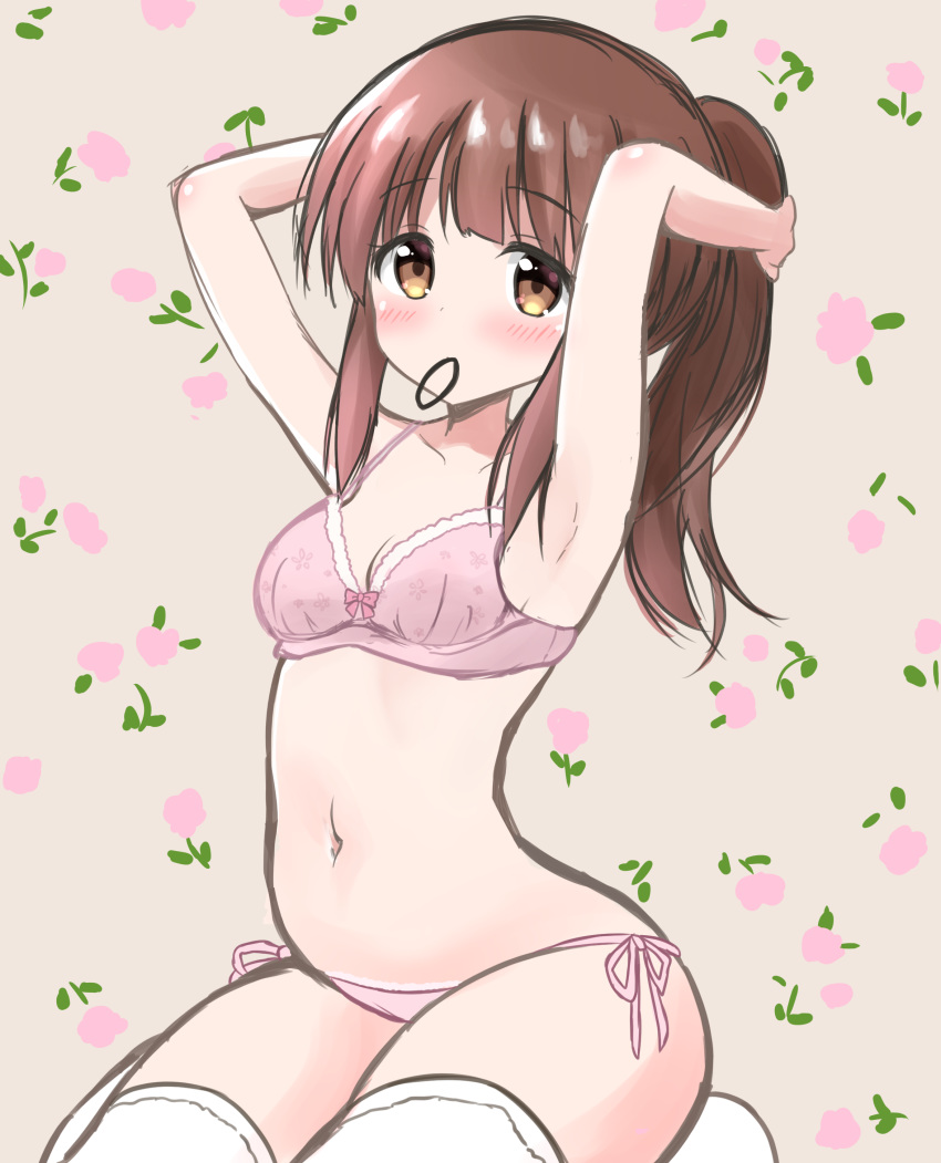 bra komachi_(artist) ogata_chieri pantsu string_panties the_idolm@ster the_idolm@ster_cinderella_girls thighhighs