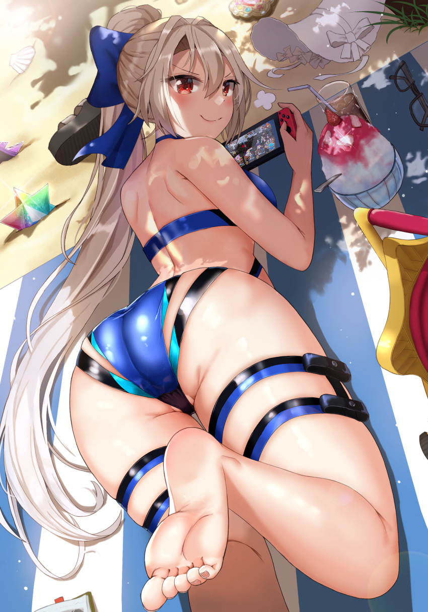 ass boo_iro fate/grand_order feet garter swimsuits tagme thong tomoe_gozen_(fate/grand_order)