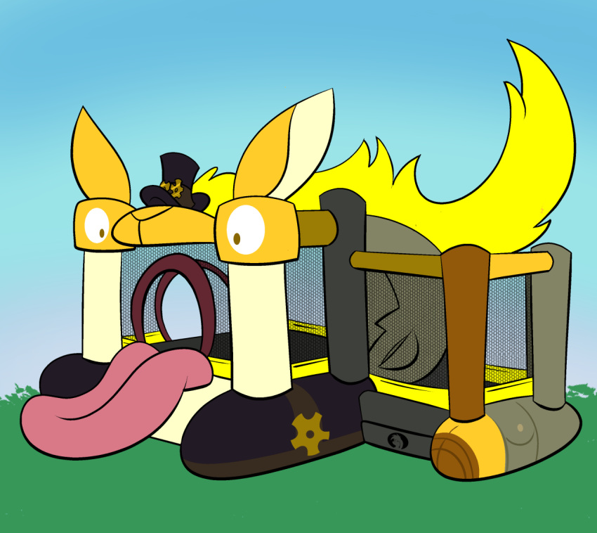 bounce_house bouncy_castle inanimate_transformation jumpstart_games kyrii neopet_(species) neopets transformation trevor-fox video_games what what_has_science_done