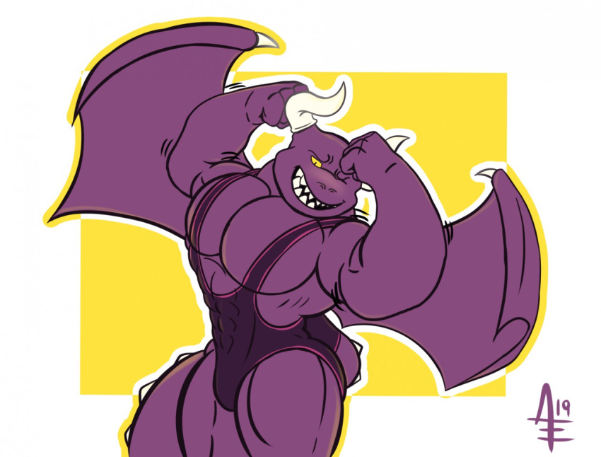 aereous anthro biceps clothing dragaux dragon horn male muscle_tone muscle_worship muscular muscular_anthro muscular_male nintendo pecs ring_fit_adventure scalie sharp_teeth solo teeth video_games wings wrestling_singlet