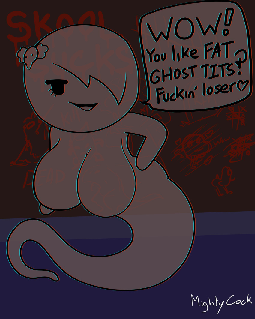 &lt;3 2020 2d_animation accessory animated anthro bangs bedroom_eyes big_breasts bouncing_breasts breasts carrie_krueger cartoon_network dickbutt digital_media_(artwork) eyelashes featureless_breasts female ghost graffiti hair_accessory hairpin hi_res huge_breasts looking_at_viewer meme mightycock_(artist) narrowed_eyes not_furry seductive signature smile smirk snarky solo speech_bubble spirit teasing the_amazing_world_of_gumball