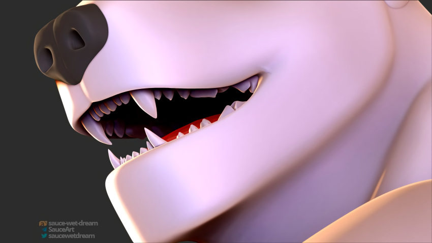 16:9 3d_(artwork) 4k absurd_res anthro barazoku big_muscles bull_terrier canid canine canis close-up digital_media_(artwork) domestic_dog fangs hi_res hunting_dog kemono male mammal model mouth_shot muscular open_mouth saucewetdream sculpt sculpture_(artwork) solo teeth teeth_showing terrier traditional_media_(artwork) widescreen