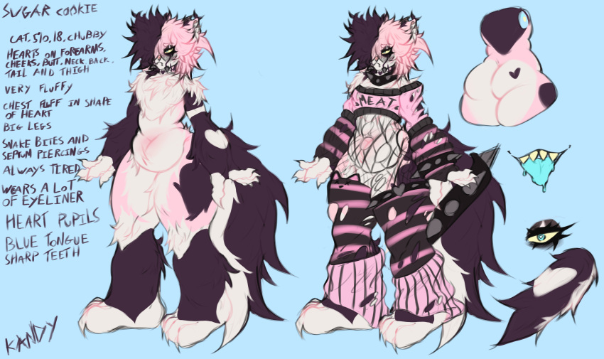 absurd_res anthro belly domestic_cat felid feline felis fluffy hi_res huge_filesize invalid_tag kandy_kadaver male male/male mammal model_sheet pink sheet_(disambiguation) slightly_chubby solo