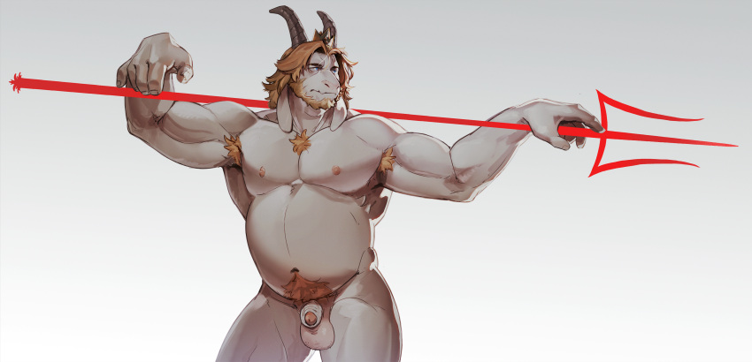 2024 absurd_res anthro armpit_hair asgore_dreemurr balls barazoku beard belly biceps big_muscles body_hair boss_monster bovid caprine chest_hair eyebrows facial_hair flaccid foreskin fur genitals goat hair happy_trail hi_res holding_object holding_weapon horn humanoid_genitalia humanoid_penis long_hair male mammal manly melee_weapon musclegut muscular muscular_anthro muscular_male navel nipples nude obliques pecs penis pitchfork polearm pubes simple_background sinibun_95 solo standing tools tuft undertale undertale_(series) weapon white_background