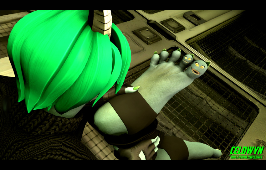 2024 2_horns 3d_(artwork) 5_toes anthro artist_logo artist_name barefoot black_border black_bottomwear black_clothing black_gloves black_handwear black_pants black_shirt black_topwear blue_body border bottomwear breasts chappey clothing digital_media_(artwork) feet female fingerless_gloves fingernails foot_grab footwear gloves green_fingernails green_hair green_toenails group hair handwear hi_res horn humanoid_feet inside logo nails open_mouth pants plantigrade scalie shirt short_hair sitting socks soles stirrup_footwear stirrup_legwear stirrup_socks stirrup_stockings toenails toes topwear transformation white_horn