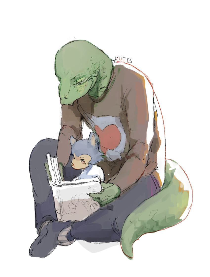 &lt;3 age_difference anthro beastars book buttscord canid canine canis child duo gosha_(beastars) grandchild grandfather grandfather_and_grandchild grandfather_and_grandson grandparent grandparent_and_grandchild grandson hi_res hybrid komodo_dragon legoshi_(beastars) lizard male mammal monitor_lizard reading reading_book reptile scalie simple_background wolf young younger_male