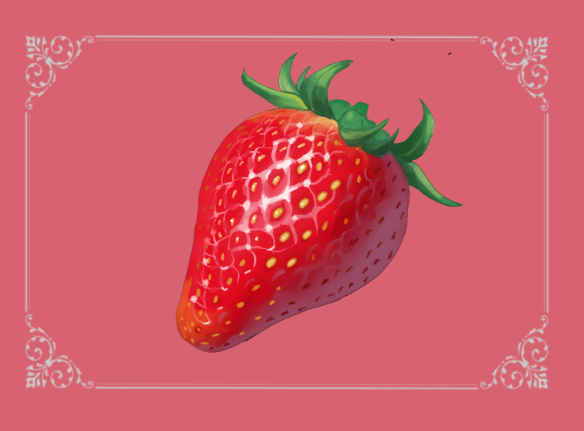 butayaro1 food food_focus fruit no_humans original pink_background strawberry