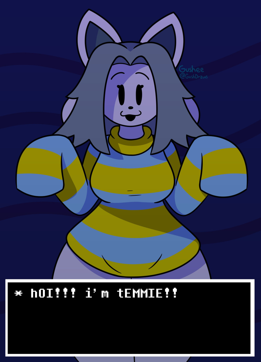 absurd_res anthro anthrofied clothed clothing female hair hi_res mammal nintendo pok&eacute;mon pok&eacute;morph tem temmie_(undertale) undertale video_games white_body
