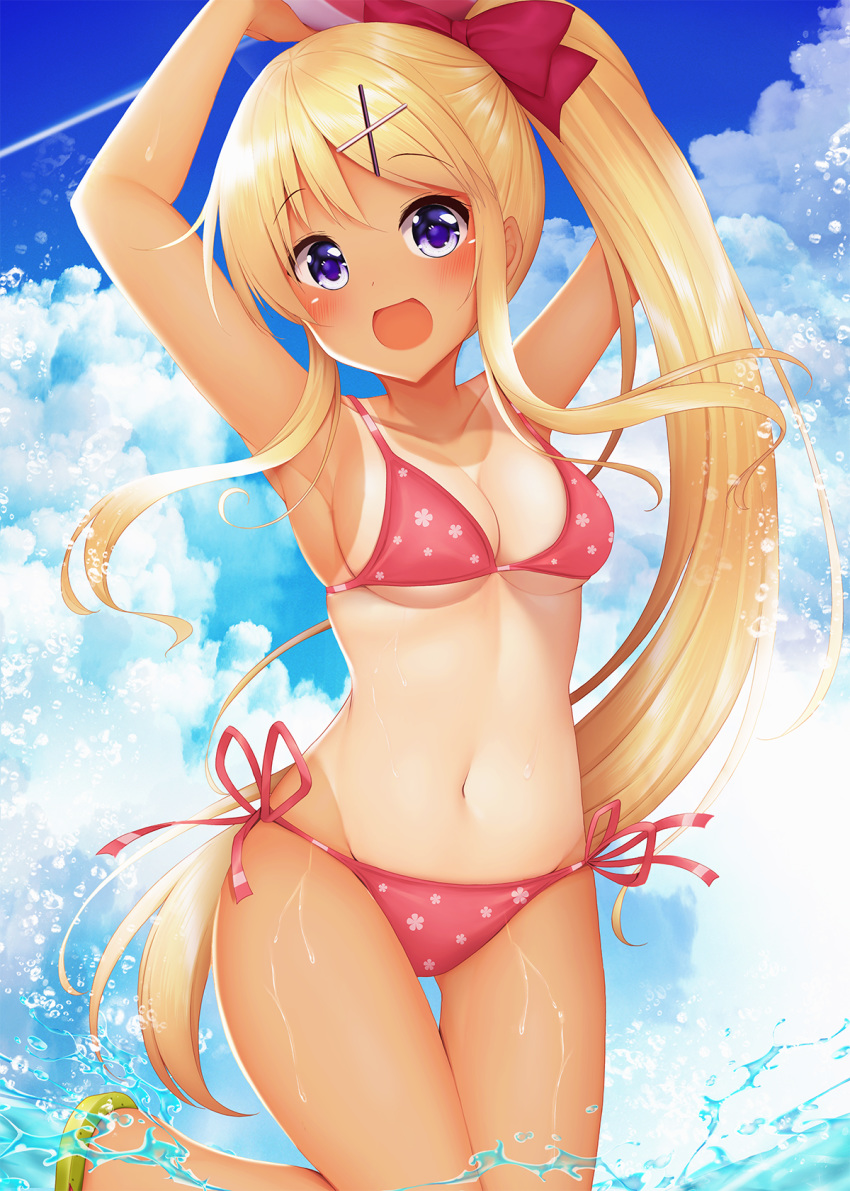 bikini kin'iro_mosaic kujou_karen minato_(ojitan_gozaru) swimsuits tan_lines