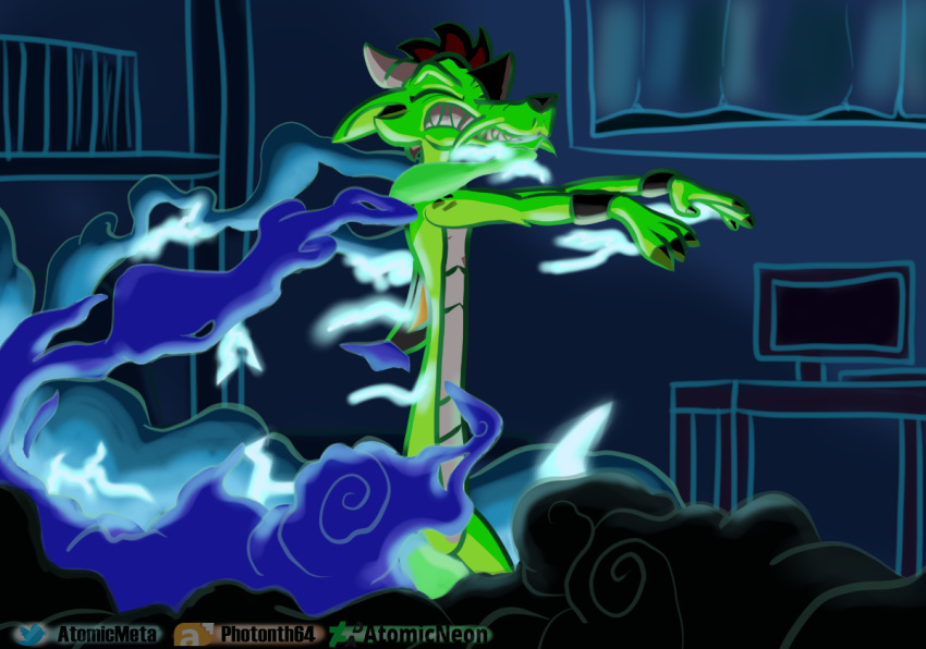 angry asian_mythology atomicmeta awake bedroom disney dragon east_asian_mythology eastern_dragon electricity fangs i_live mulan_(copyright) mushu mythology neode_the_dragon smoke