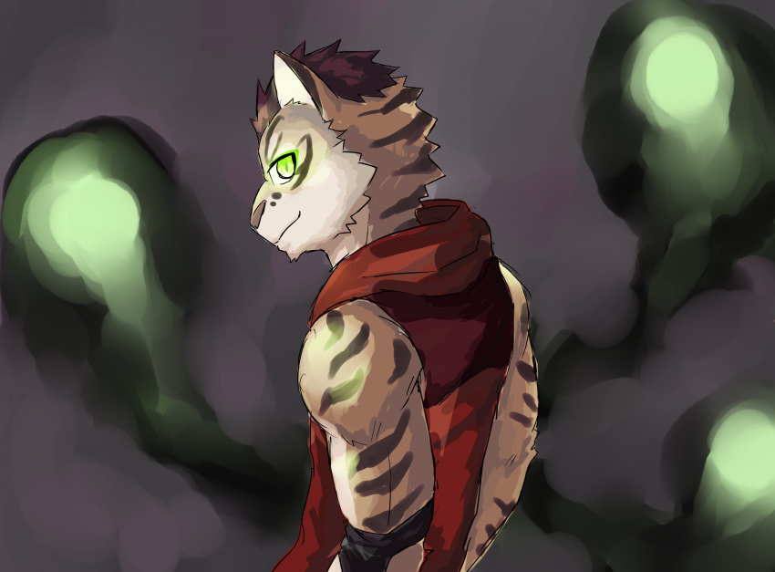 absurd_res animal_humanoid bbrt534 cat_humanoid felid felid_humanoid feline feline_humanoid grey_background hi_res humanoid looking_at_viewer looking_back looking_back_at_viewer male mammal mammal_humanoid nekojishi shu-chi simple_background solo sparkling_eyes