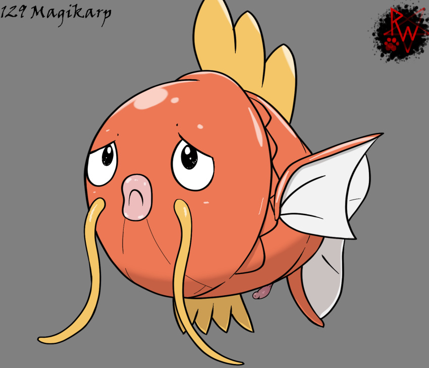 2020 animal_genitalia digital_media_(artwork) erection feral fin fish genitals hi_res lips magikarp male marine micropenis nintendo penis pok&eacute;mon pok&eacute;mon_(species) rapistwerewolf sad simple_background small_penis solo thick_lips video_games