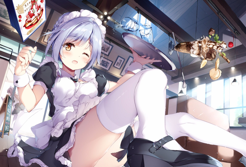 miyase_mahiro tagme thighhighs waitress