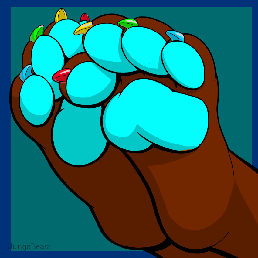 1:1 4_toes anthro blue_pawpads canid canine claws colored_nails feet fennec foot_focus fox hi_res mammal nails pawpads paws snowleopurrd_(artist) solo toby_fennec toe_claws toes