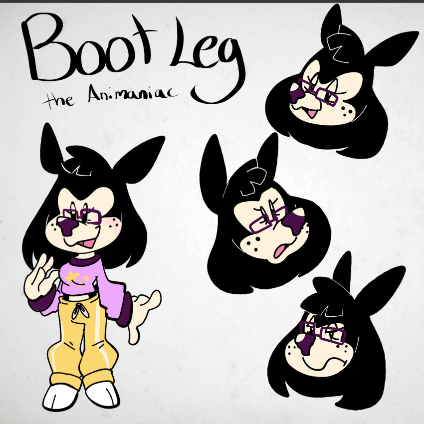 1:1 animaniac_sona animaniacs animaniacs_(2020) anthro boot_leg cervid expressions female geek_illustrations hi_res mammal model_sheet solo warner_brothers