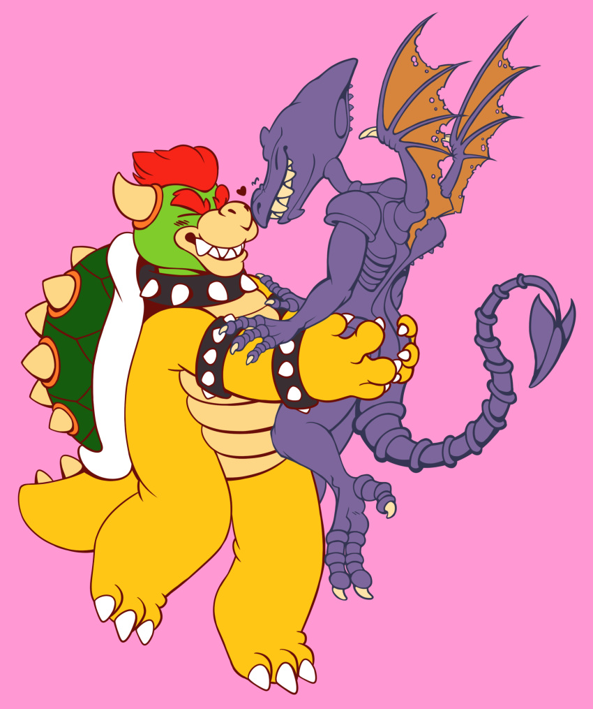 absurd_res anthro bowser cryena dragon duo hi_res king_koopa koopa male male/male mario mario_bros metroid nintendo reptile ridley scalie turtle video_games