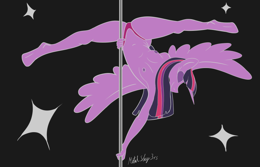 absurd_res breasts clothing dancing equid equine female friendship_is_magic hair hi_res hooves horn horse humanoid long_hair makeup mammal metalslay3rs my_little_pony panties pole pole_dancing pony princess royalty solo spread_legs spreading twilight_sparkle_(mlp) underwear wings