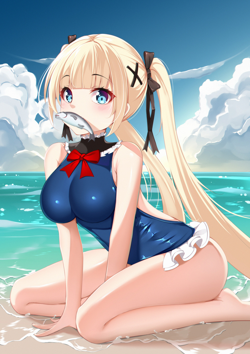 artist_revision azur_lane cat_(yidsv) dead_or_alive marie_rose swimsuits wet