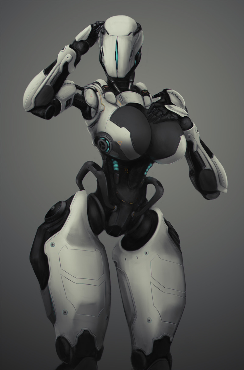 breasts crossgender doom_(series) female hi_res humanoid id_software impracticalart machine robot robot_humanoid samuel_hayden simple_background solo video_games