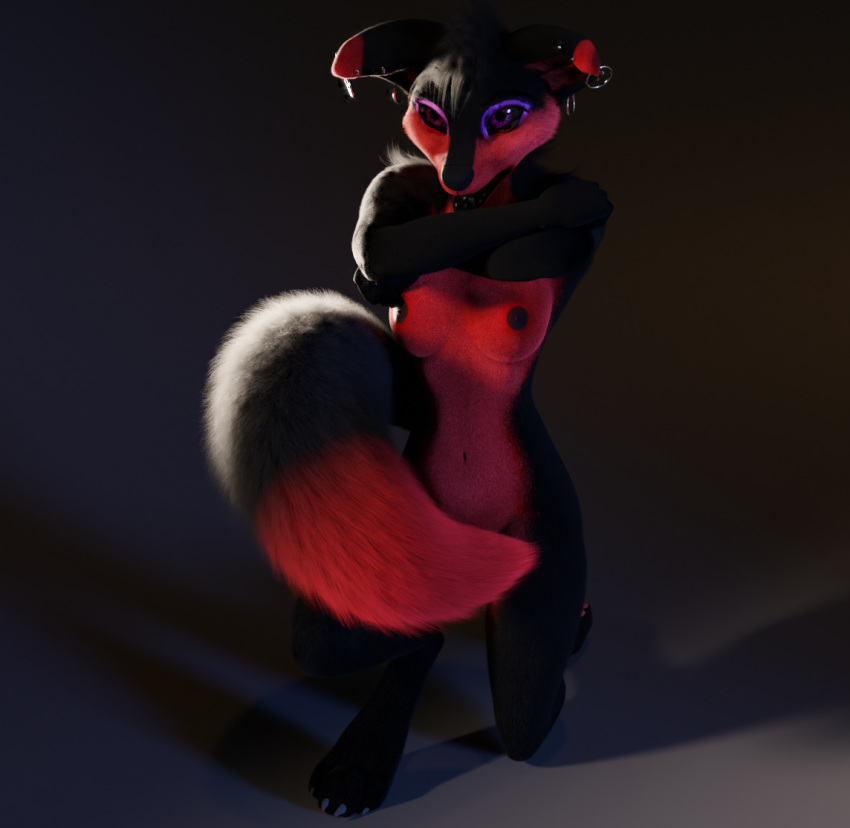 3d_(artwork) anthro canid canine digital_media_(artwork) female fox mammal pircing ruaidri solo titord