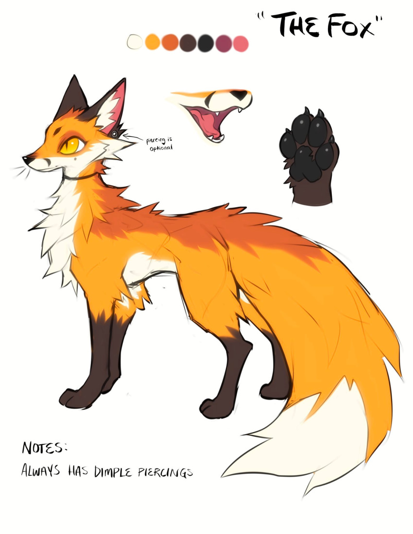 2020 4_toes black_nose black_pawpads brown_body brown_fur canid canine claws english_text falvie fangs feet feral fluffy fluffy_tail fox fur hi_res inner_ear_fluff leg_markings mammal markings multicolored_body multicolored_fur orange_body orange_fur pawpads paws piercing pupils simple_background slit_pupils socks_(marking) solo text toe_claws toes tongue tuft whiskers white_background white_body white_fur