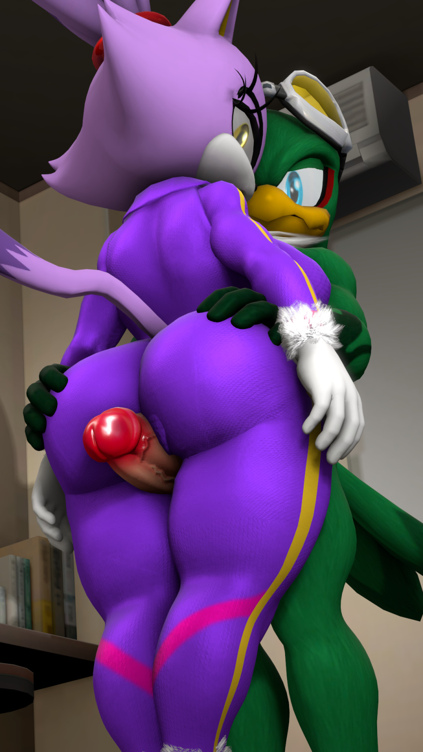 3d_(artwork) 5_fingers 9:16 accessory accipitrid accipitriform anthro anthro_on_anthro anthro_penetrated anthro_penetrating anthro_penetrating_anthro avian beak big_breasts big_butt big_penis bird black_nose blaze_the_cat book bottomwear breasts butt butt_grab clothed clothed/nude clothed_female_nude_male clothing digital_media_(artwork) domestic_cat erection eyewear feathers felid feline felis female fingers fur furniture genitals glans goggles goggles_on_head green_body green_eyes green_feathers hair_accessory hairband half-closed_eyes hand_on_butt hi_res humanoid_genitalia humanoid_penis inside interspecies ironhawk jet_the_hawk legwear low-angle male male/female mammal markings narrowed_eyes nude penetration penis pink_body pink_clothing pink_fur pink_legwear purple_bottomwear purple_clothing purple_topwear red_glans red_markings red_penis sex shelf smile smirk sonic_riders sonic_the_hedgehog_(series) source_filmmaker standing table tan_inner_ear tan_penis thigh_sex topwear tracksuit vein veiny_penis white_body white_eyewear white_feathers white_fur white_goggles yellow_beak yellow_body yellow_bottomwear yellow_clothing yellow_eyes yellow_eyewear yellow_feathers yellow_goggles yellow_topwear