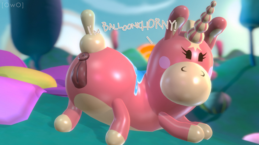 16:9 3d_(artwork) 4k absurd_res animate_inanimate anus balloon balloonicorn_(tf2) bunny_ears_(disambiguation) dialogue digital_media_(artwork) equid equine female feral genitals hi_res horn looking_back mammal narrowed_eyes owo_sfm pink_body pink_skin pussy pyroland round_body rubber solo source_filmmaker tan_body tan_skin team_fortress_2 unicorn valve video_games widescreen