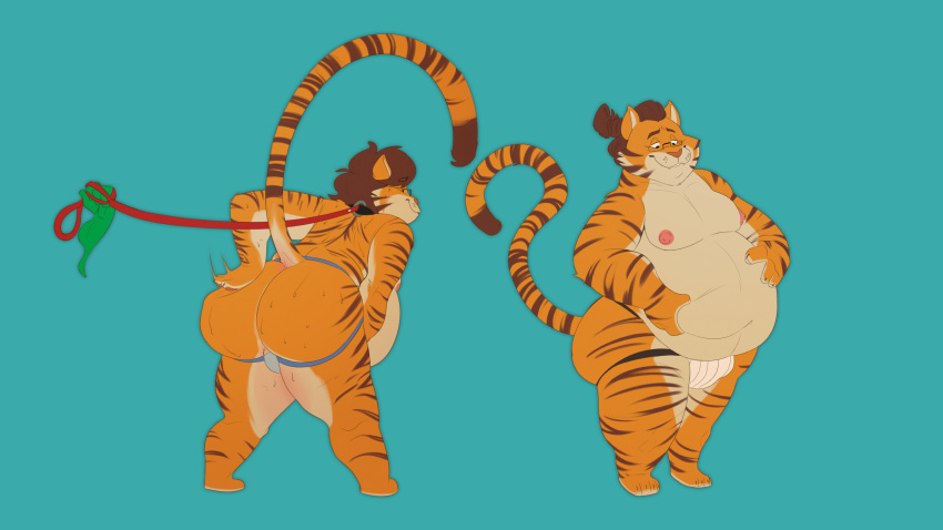 absurd_res anthro chubby_male clothing felid hi_res huge_filesize male mammal overweight overweight_anthro overweight_male pantherine solo thatyellowrad tiger underwear