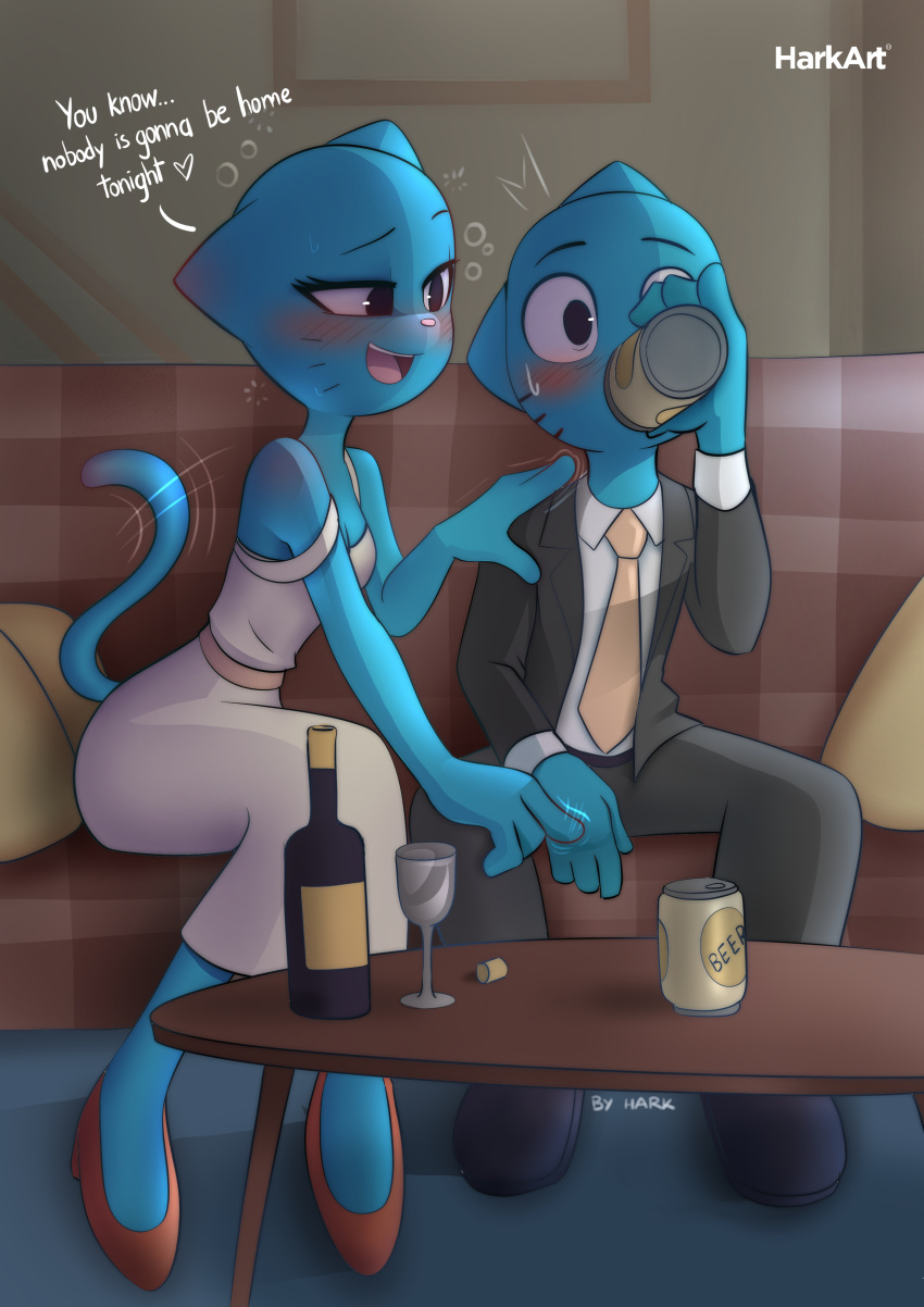 2020 absurd_res age_difference aged_up alcohol anthro anthro_on_anthro bad_parenting beer beverage blush cartoon_network clothed clothing domestic_cat dress drinking drunk duo felid feline felis female fully_clothed gumball_watterson hark hi_res holding_beverage holding_object incest_(lore) male male/female mammal mother mother_and_child mother_and_son nicole_watterson off_shoulder parent parent_and_child son substance_intoxication suit tailwag the_amazing_world_of_gumball white_clothing white_dress wine