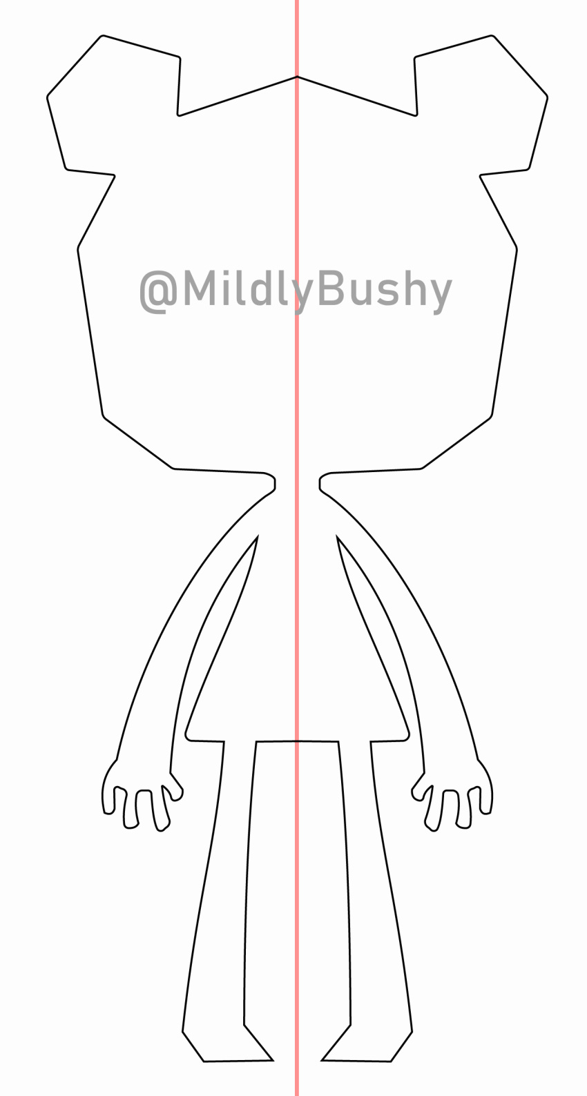 absurd_res anthro cartoon_network clothed clothing female hi_res mammal mildlybushy model_sheet monochrome paper papercraft reference_image simple_background solo template teri_(tawog) the_amazing_world_of_gumball ursid white_background