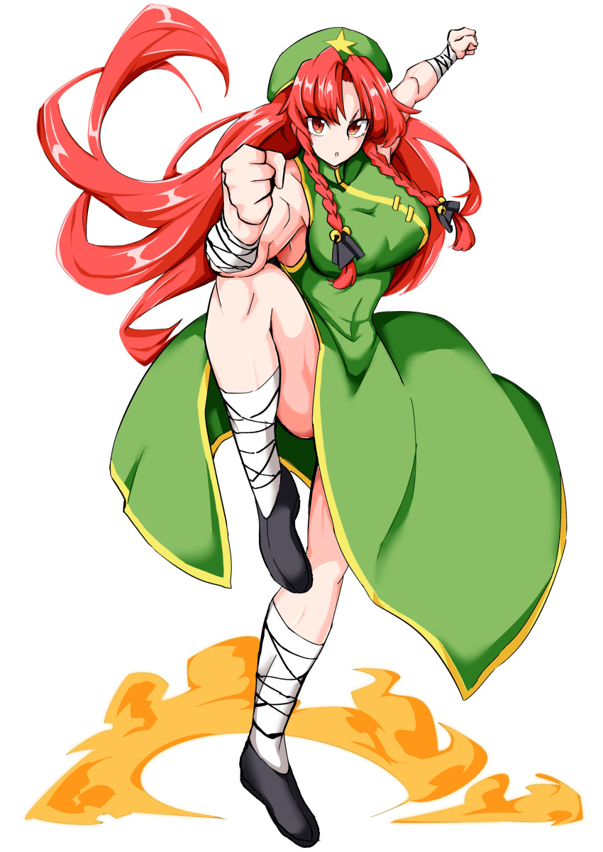 absurdres fugaku_(miko_no_miyatsuguchi) highres hong_meiling muscle muscular_female thighs touhou