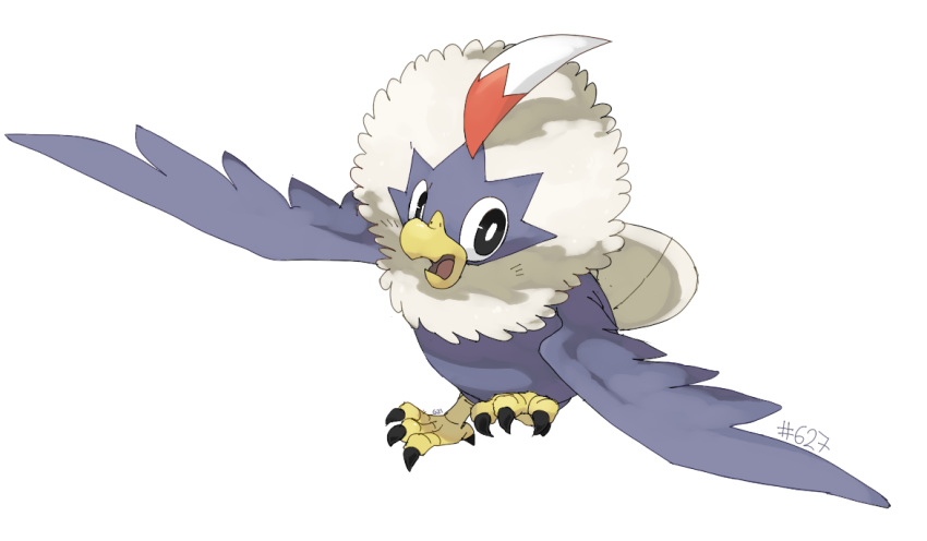 bird black_eyes claws commentary creature english_commentary flying full_body gen_5_pokemon no_humans number pinkgermy pokedex_number pokemon pokemon_(creature) rufflet solo transparent_background