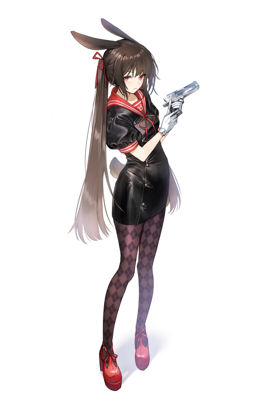 animal_ears bunny_ears gun hieung tail