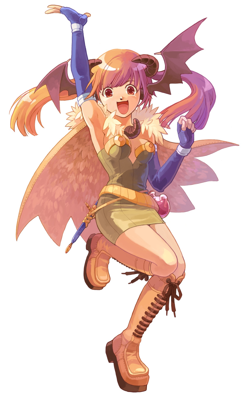 alchemist_(ragnarok_online) artist_request boots demon_girl fantasy highres horns orange_footwear ragnarok_online solo