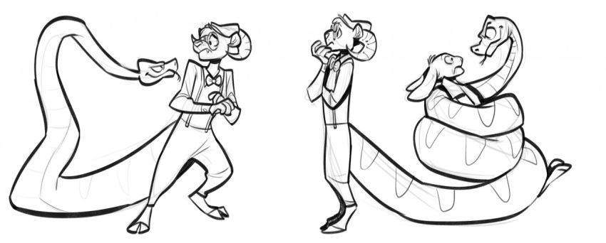 anthro caprine conjoined mammal pac reptile scalie snake snake_tail