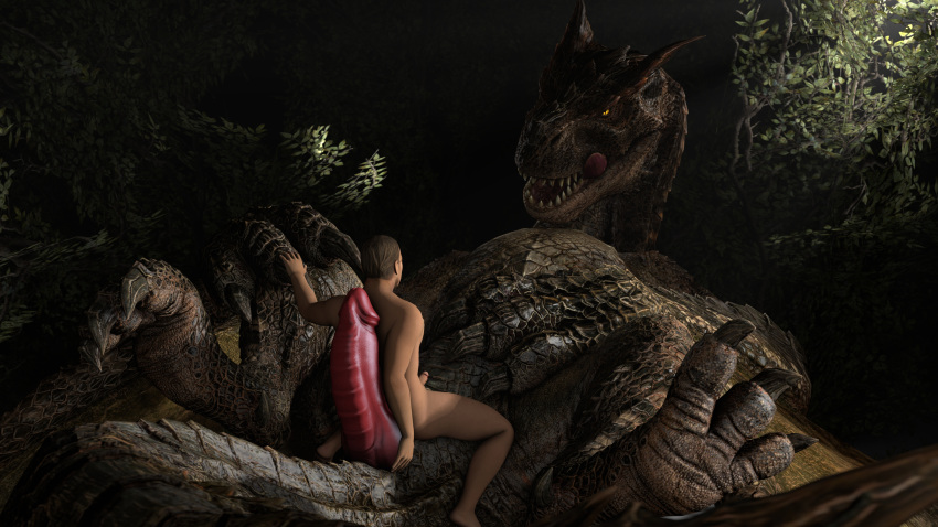 16:9 2020 3d_(artwork) 4k absurd_res bestiality brute_tigrex capcom claws detailed_background digital_media_(artwork) duo erection eye_contact feral flying_wyvern forest genitals hand_holding hand_on_penis hi_res human human_on_feral humanoid_genitalia humanoid_penis interspecies ivorylagiacrus larger_feral larger_male legs_up licking licking_lips looking_at_another looking_at_partner lying male male/male male_on_feral mammal monster_hunter night nude on_back open_mouth outside paws penis penis_on_back plant presenting presenting_penis scalie sharp_claws sharp_teeth sitting sitting_on_penis size_difference smaller_human smaller_male source_filmmaker spread_legs spreading suggestive teeth tigrex tongue tongue_out tree video_games widescreen